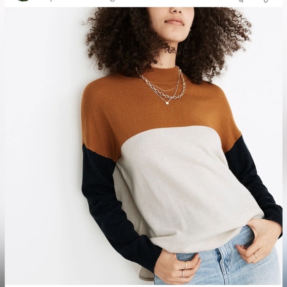 Madewell Sweaters - Madewell Colorblock Ashbury Mockneck Sweater